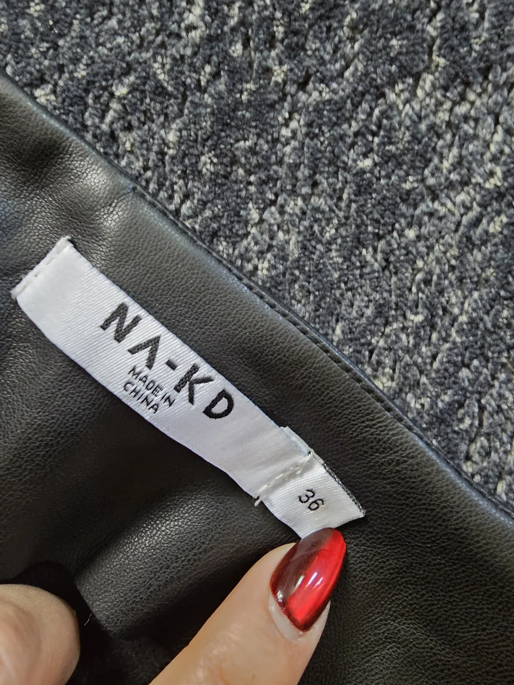 Na-Kd Black Faux Leather Mini Skirt - Sleek Pencil Style - Picture 3 of 3